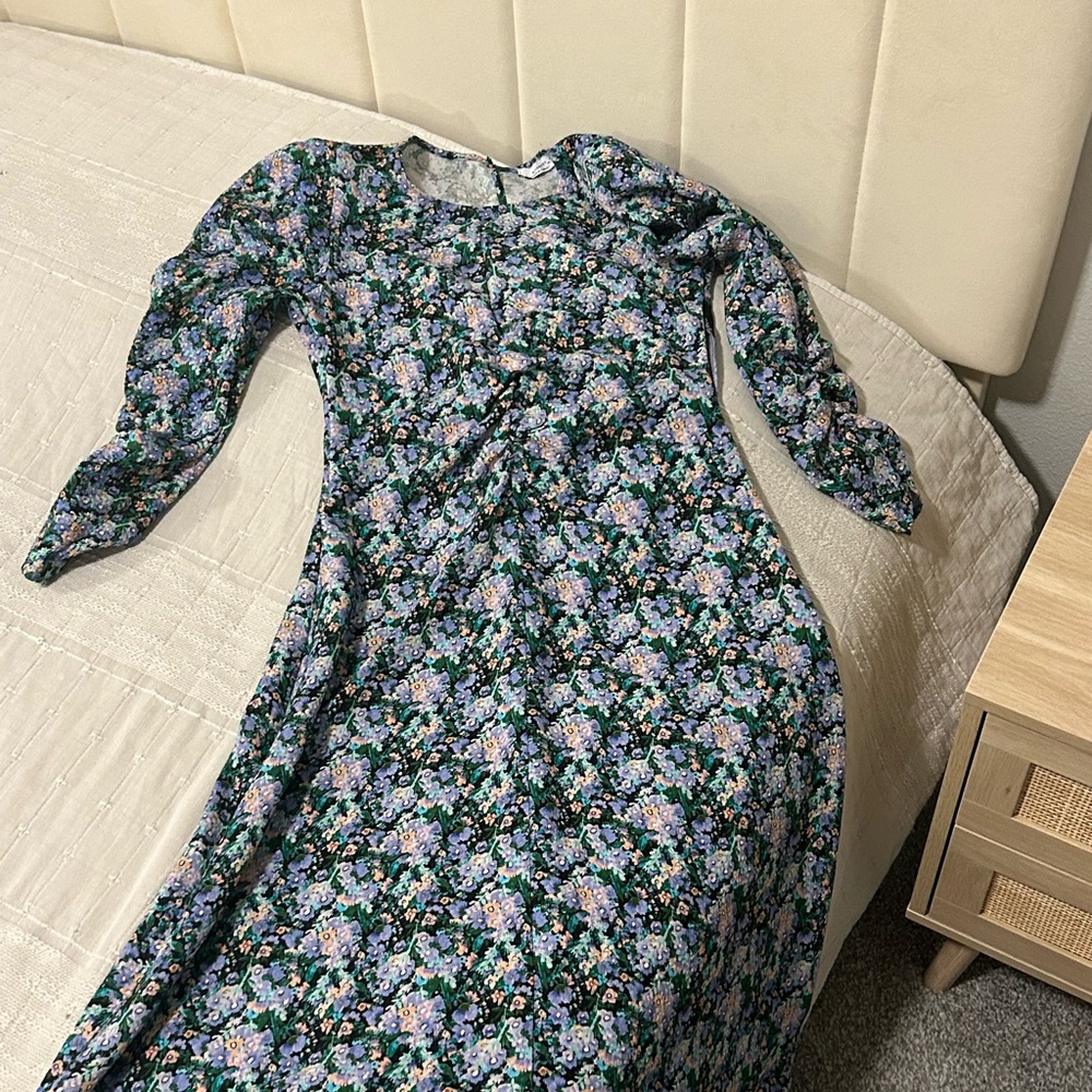 Reserved Multicolor Floral Long Sleeve Dress